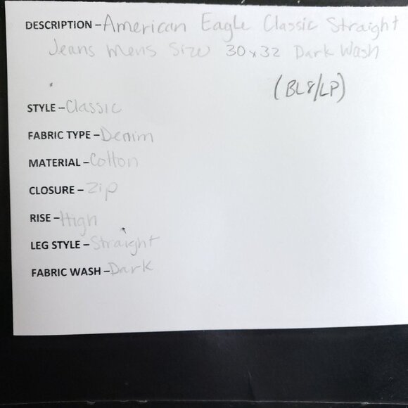 American Eagle Classic Straight Jeans Men's Sz 30x32 Dark Wash - Picture 7 of 7